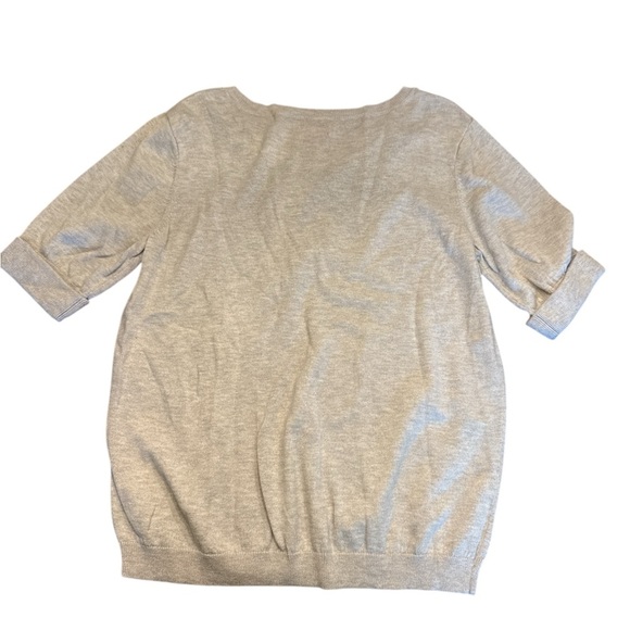 Gray Half Sleeve Top with Black Bow Detail - Picture 6 of 6